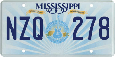 MS license plate NZQ278