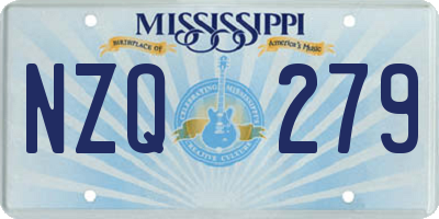 MS license plate NZQ279