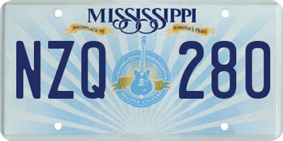 MS license plate NZQ280