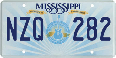 MS license plate NZQ282