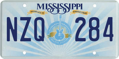MS license plate NZQ284