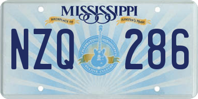 MS license plate NZQ286