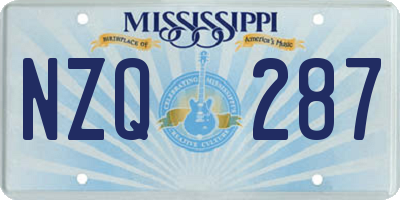 MS license plate NZQ287