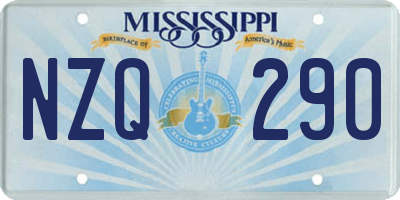 MS license plate NZQ290