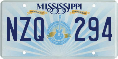 MS license plate NZQ294
