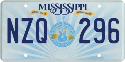 MS license plate NZQ296