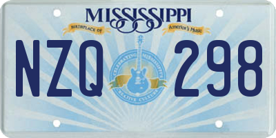 MS license plate NZQ298