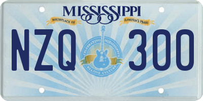 MS license plate NZQ300