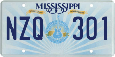 MS license plate NZQ301