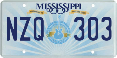 MS license plate NZQ303