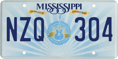 MS license plate NZQ304
