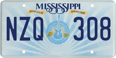 MS license plate NZQ308
