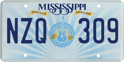 MS license plate NZQ309