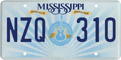 MS license plate NZQ310