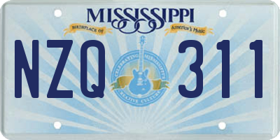 MS license plate NZQ311