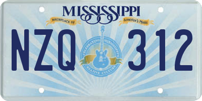 MS license plate NZQ312