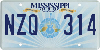MS license plate NZQ314