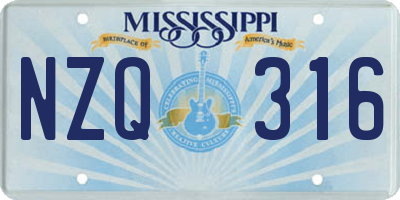 MS license plate NZQ316