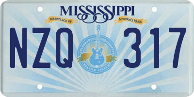 MS license plate NZQ317