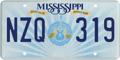 MS license plate NZQ319