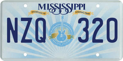 MS license plate NZQ320