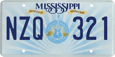 MS license plate NZQ321