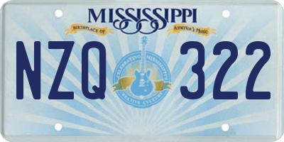 MS license plate NZQ322