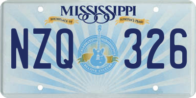 MS license plate NZQ326
