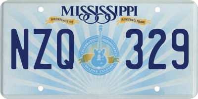 MS license plate NZQ329
