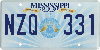 MS license plate NZQ331