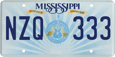 MS license plate NZQ333
