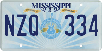 MS license plate NZQ334