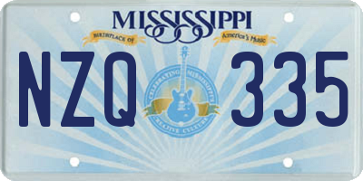 MS license plate NZQ335