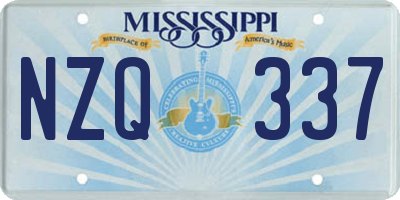 MS license plate NZQ337