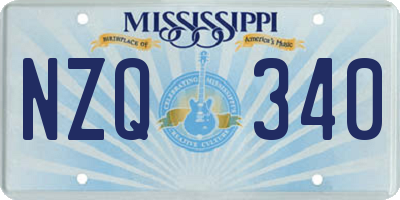 MS license plate NZQ340