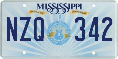 MS license plate NZQ342