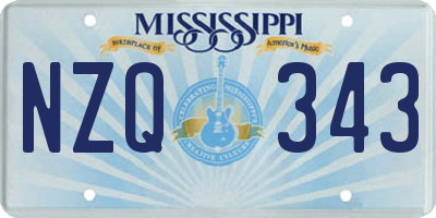MS license plate NZQ343