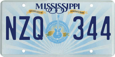 MS license plate NZQ344