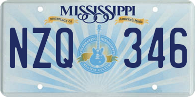 MS license plate NZQ346