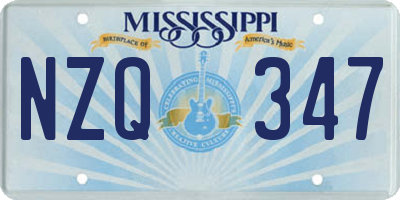MS license plate NZQ347