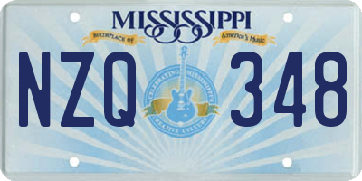 MS license plate NZQ348