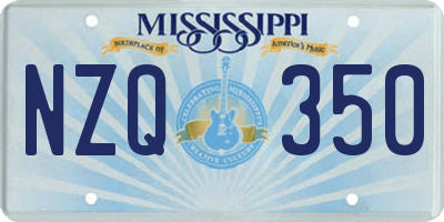 MS license plate NZQ350