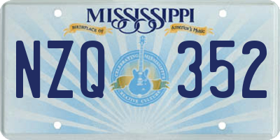 MS license plate NZQ352