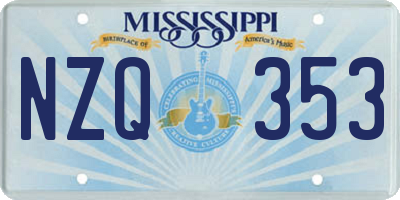 MS license plate NZQ353