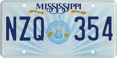 MS license plate NZQ354