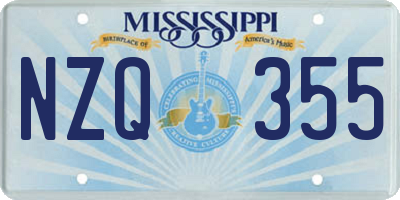 MS license plate NZQ355