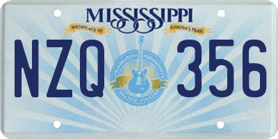 MS license plate NZQ356