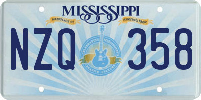 MS license plate NZQ358