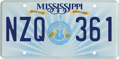 MS license plate NZQ361