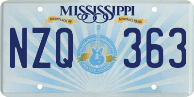 MS license plate NZQ363